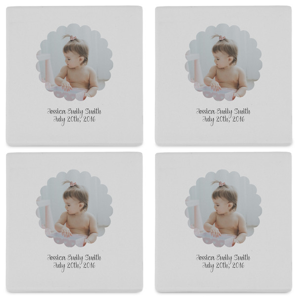 Baby Girl Photo Set of 4 Sandstone Coasters - See All 4 View