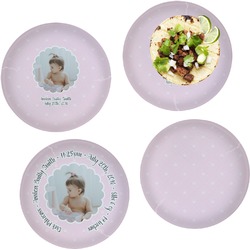 Baby Girl Photo Set of 4 Glass Lunch / Dinner Plate 10" (Personalized)