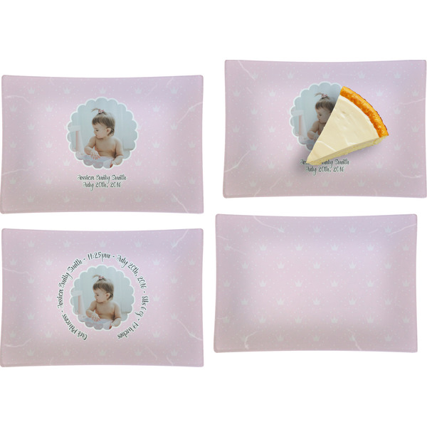 Baby Girl Photo Set of Rectangular Appetizer / Dessert Plates