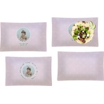 Baby Girl Photo Set of 4 Glass Rectangular Lunch / Dinner Plate