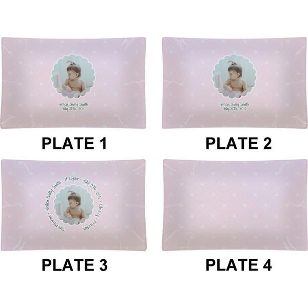 Baby Girl Photo Set of Rectangular Dinner Plates (Approval)