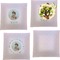 Baby Girl Photo Set of 4 Glass Square Lunch / Dinner Plate 9.5" (Personalized)