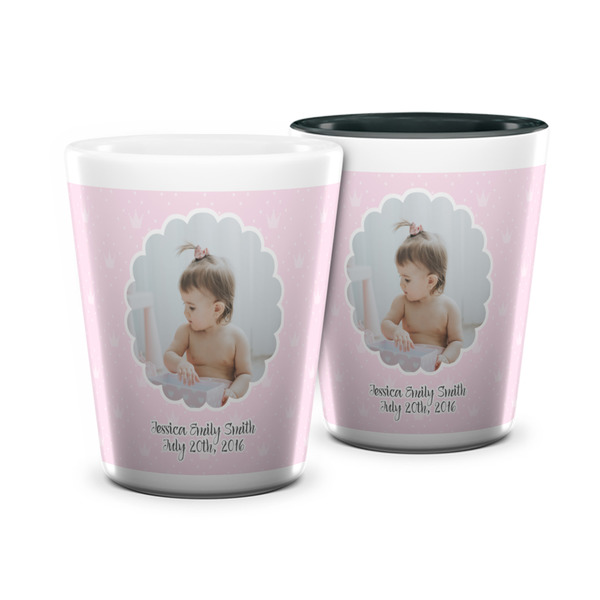 Custom Baby Girl Photo Ceramic Shot Glass - 1.5 oz