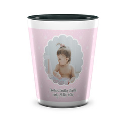 Baby Girl Photo Ceramic Shot Glass - 1.5 oz - Two Tone - Set of 4