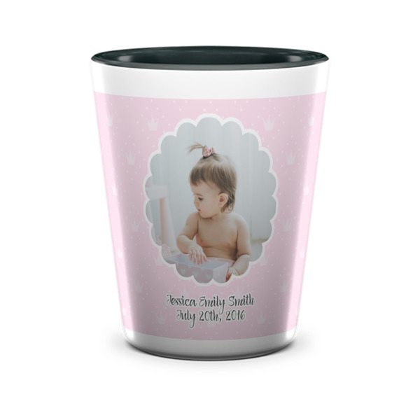 Custom Baby Girl Photo Ceramic Shot Glass - 1.5 oz - Two Tone - Single