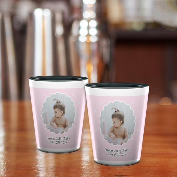 Baby Girl Photo Shot Glass - Two Tone - LIFESTYLE