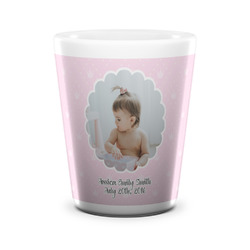 Baby Girl Photo Ceramic Shot Glass - 1.5 oz - White - Set of 4