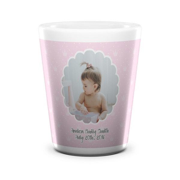 Custom Baby Girl Photo Ceramic Shot Glass - 1.5 oz - White - Set of 4