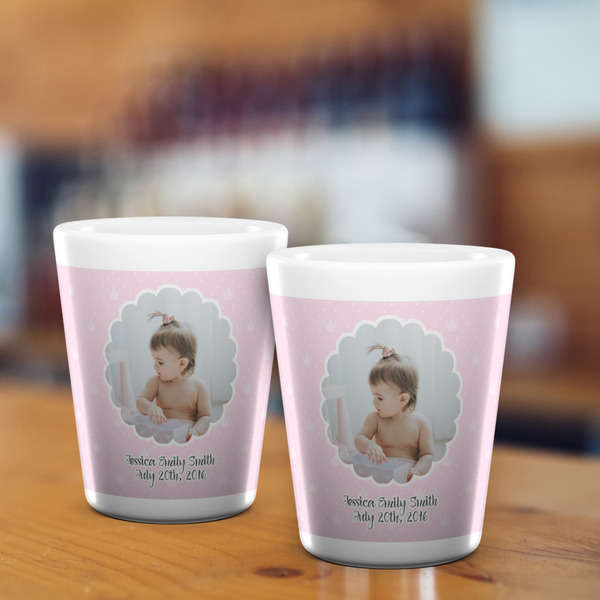 Baby Girl Photo Shot Glass - White - LIFESTYLE