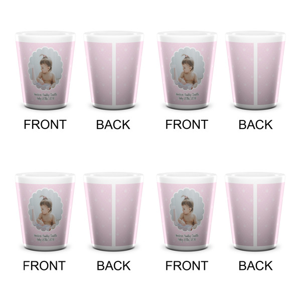 Baby Girl Photo Shot Glass - White - Set of 4 - APPROVAL