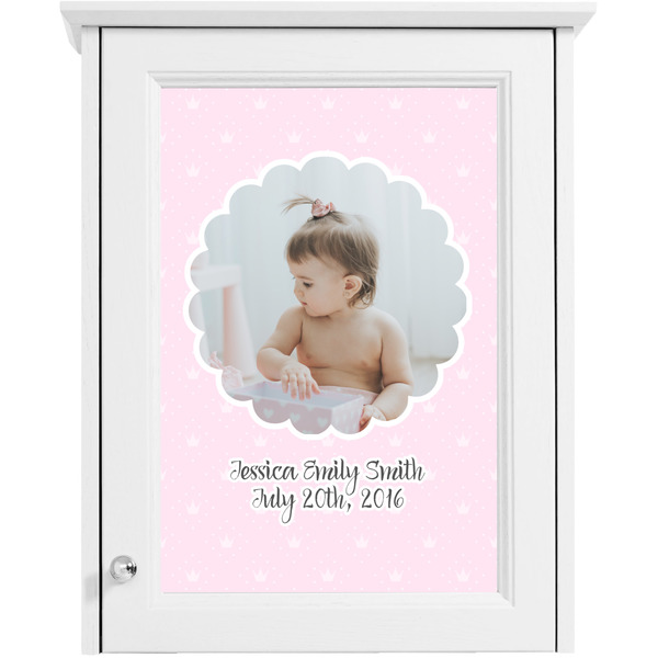 Baby Girl Photo Single White Cabinet Decal
