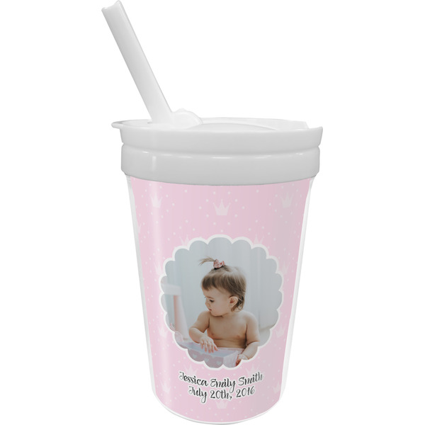 Custom Baby Girl Photo Sippy Cup with Straw (Personalized)