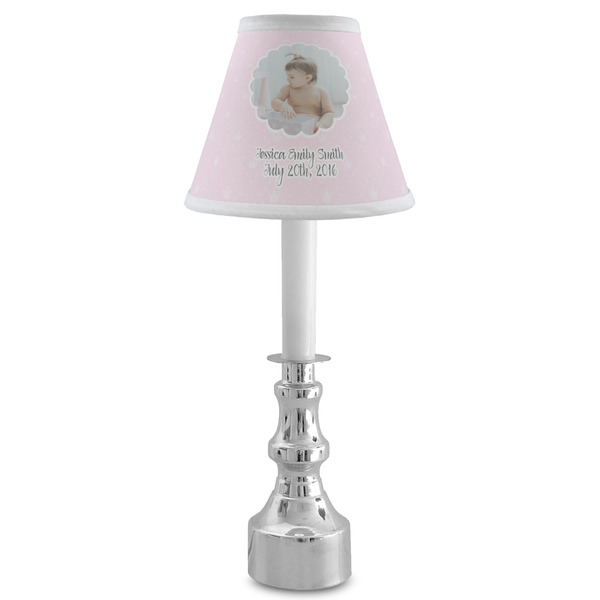 Baby Girl Photo Small Chandelier Lamp - LIFESTYLE (on candle stick)