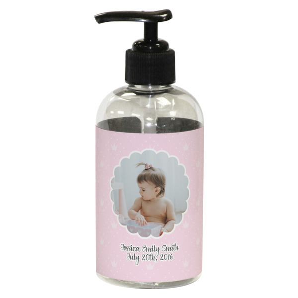 Custom Baby Girl Photo Plastic Soap / Lotion Dispenser (8 oz - Small - Black)