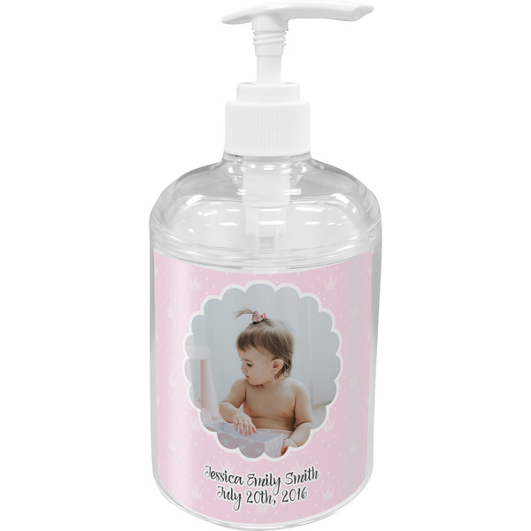 Custom Baby Girl Photo Acrylic Soap & Lotion Bottle