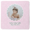 Baby Girl Photo Square Rubber Backed Coaster (Personalized)