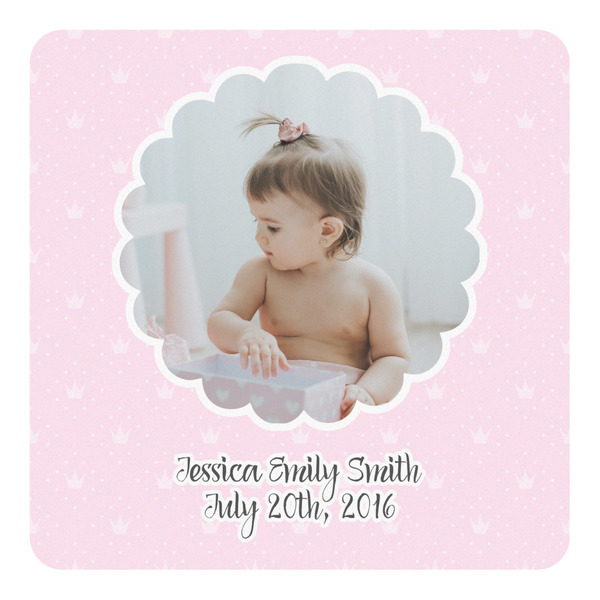 Custom Baby Girl Photo Square Decal - Medium (Personalized)