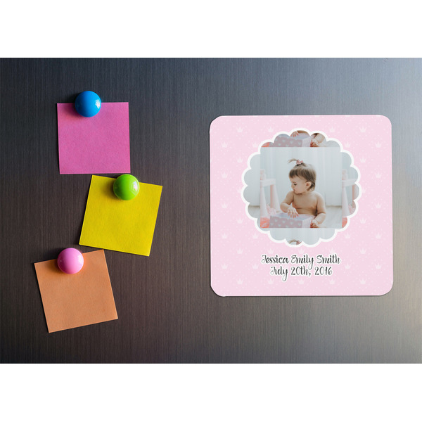 Baby Girl Photo Square Fridge Magnet - LIFESTYLE