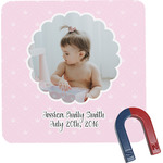 Baby Girl Photo Square Fridge Magnet (Personalized)
