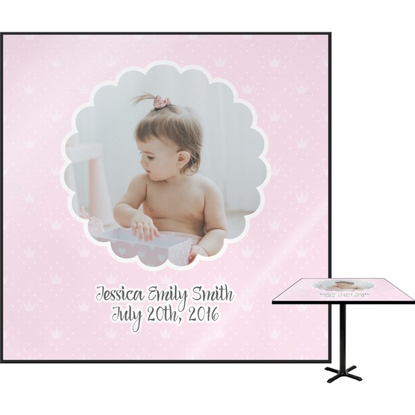 Custom Baby Girl Photo Square Table Top (Personalized)