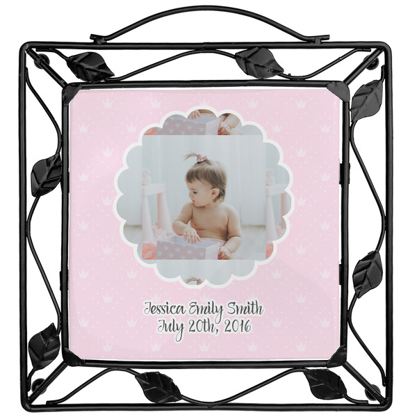 Custom Baby Girl Photo Square Trivet (Personalized)