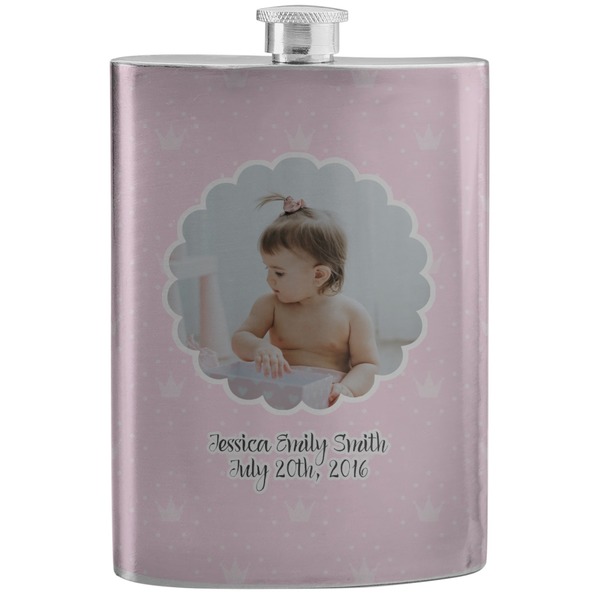 Custom Baby Girl Photo Stainless Steel Flask (Personalized)