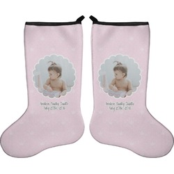 Baby Girl Photo Holiday Stocking - Double-Sided - Neoprene