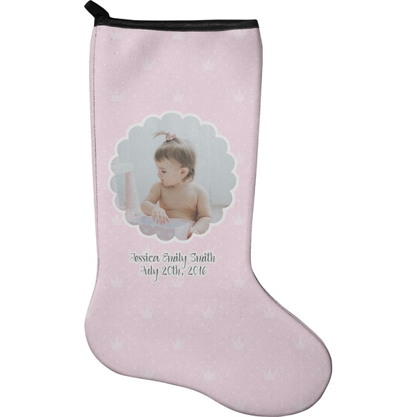 Custom Baby Girl Photo Holiday Stocking - Neoprene