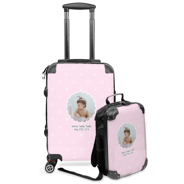 Custom Baby Girl Photo Kids 2-Piece Luggage Set - Suitcase & Backpack