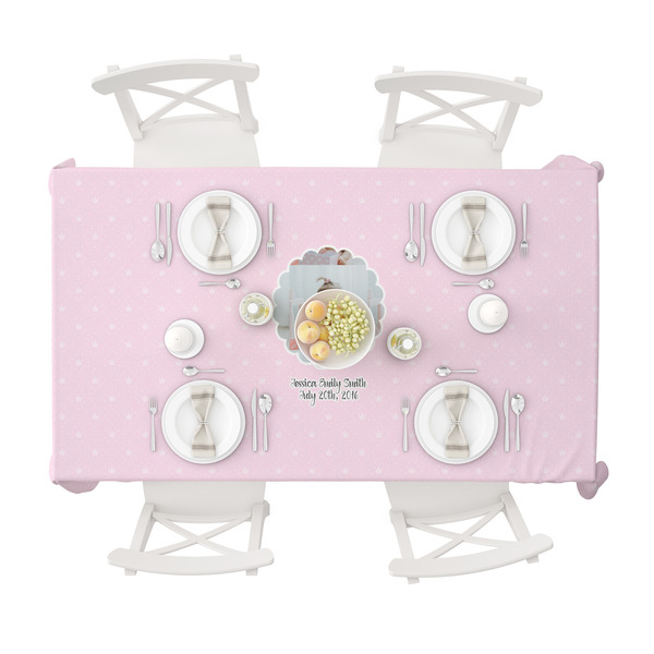 Baby Girl Photo Tablecloths (58"x102") - TOP VIEW (with plates)