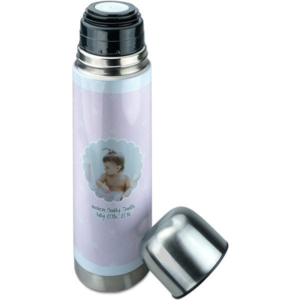 Baby Girl Photo Thermos - Lid Off