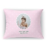 Baby Girl Photo Rectangular Throw Pillow Case - 12"x18" (Personalized)