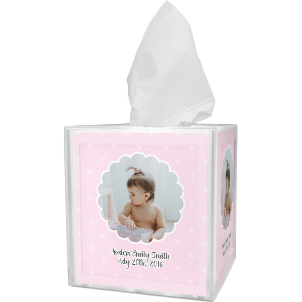 Custom Baby Girl Photo Tissue Box Cover (Personalized)