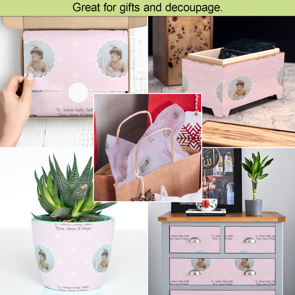 Baby Girl Photo Tissue Paper - In Use Collage