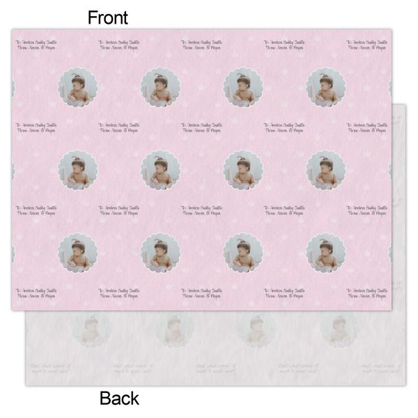 Baby Girl Photo Tissue Paper - Lightweight - Large - Front & Back