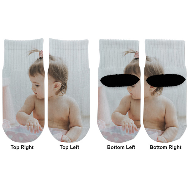 Baby Girl Photo Toddler Ankle Socks - Double Pair - Front and Back - Apvl