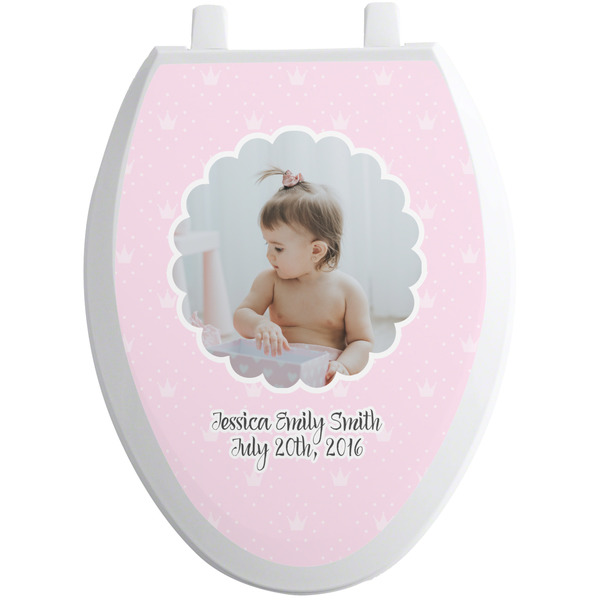 Custom Baby Girl Photo Toilet Seat Decal - Elongated (Personalized)