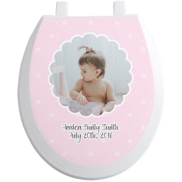 Custom Baby Girl Photo Toilet Seat Decal - Round (Personalized)