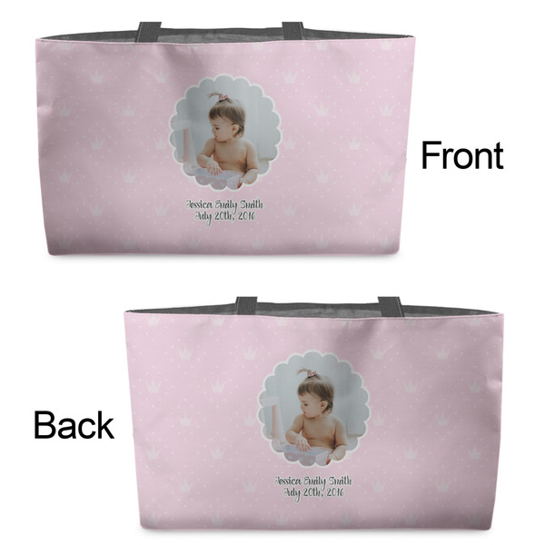 Baby Girl Photo Tote w/Black Handles - Front & Back Views