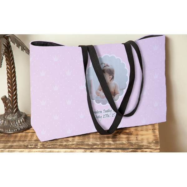 Baby Girl Photo Tote w/Black Handles - Lifestyle View