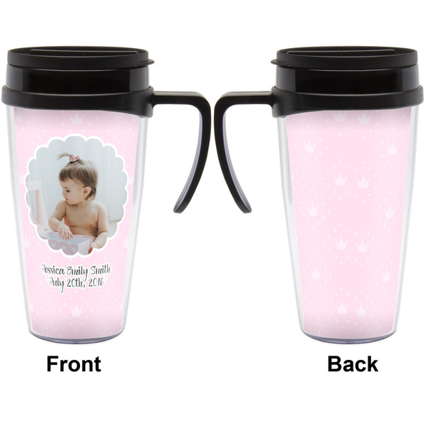 Baby Girl Photo Travel Mug with Black Handle - Approval