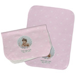 Baby Girl Photo Burp Cloths - Fleece - Set of 2