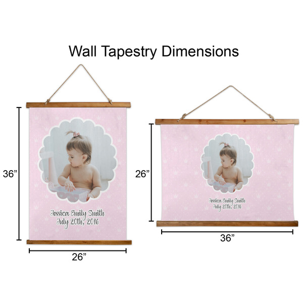 Baby Girl Photo Wall Hanging Tapestries - Parent/Sizing