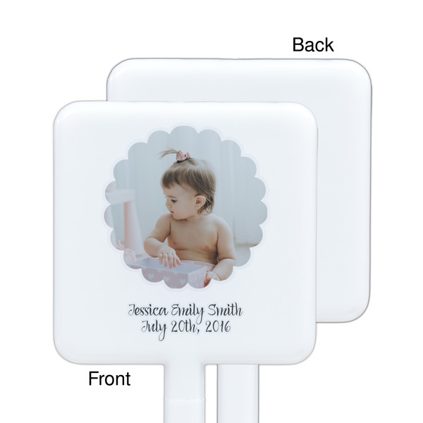 Baby Girl Photo White Plastic Stir Stick - Single Sided - Square - Approval