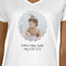 Baby Girl Photo White V-Neck T-Shirt on Model - CloseUp
