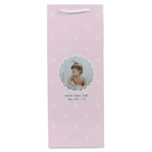 Baby Girl Photo Wine Gift Bag - Gloss - Front