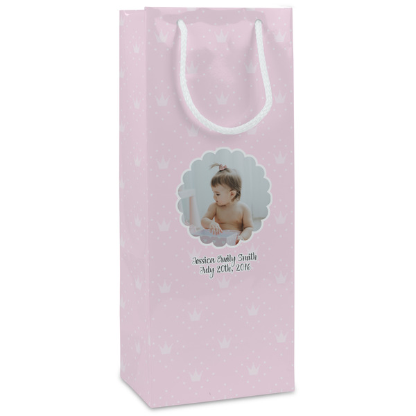 Custom Baby Girl Photo Wine Gift Bags