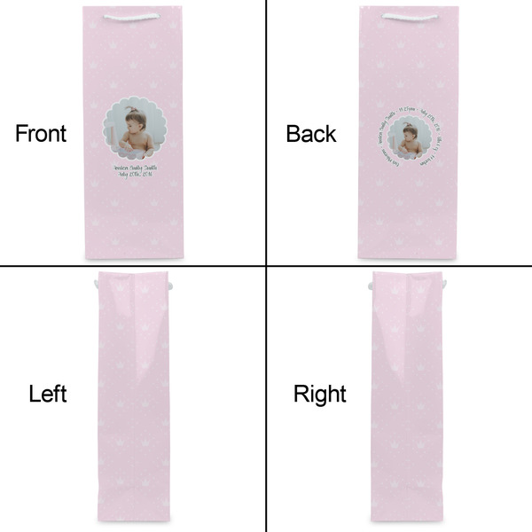 Baby Girl Photo Wine Gift Bag - Matte - Approval