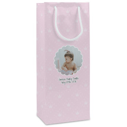 Baby Girl Photo Wine Gift Bags - Matte