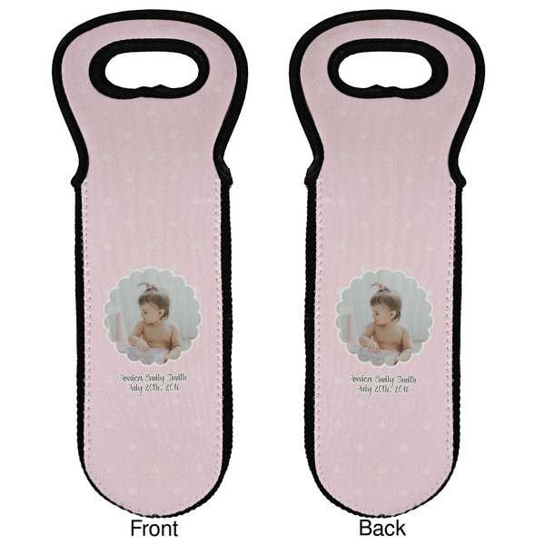 Baby Girl Photo Wine Tote Front & Back